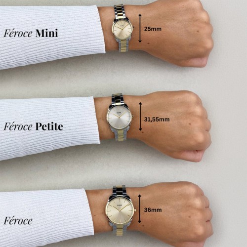 Féroce Mini Watch Steel White, Gold Colour